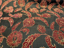 Load image into Gallery viewer, Reversible Black &amp; Burgundy Chenille Home Dec.   1/4 Metre Price