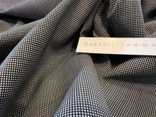 Load image into Gallery viewer, Black &amp; Grey Micro Dot 100% Wool Gabardine.   1/4 Metre Price
