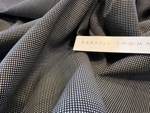 Black & Grey Micro Dot 100% Wool Gabardine.   1/4 Metre Price