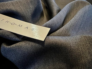 Denim Blue & Grey Heathered 100% Wool Gabardine Suiting.   1/4 Metre Price