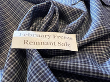 Load image into Gallery viewer, FF#83  Navy Check Super 130&#39;s 100% Wool Gabardine Remnant 75% Off