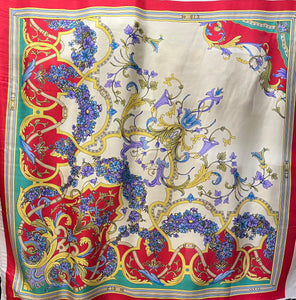 Exclusive Designer Red 100% Silk Scarf Panel.  Only 1x left!  Price per panel