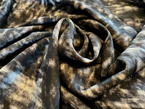Black & White Animal Jacquard 100% Silk Charmeuse (Flawed).   1/4 Metre Price