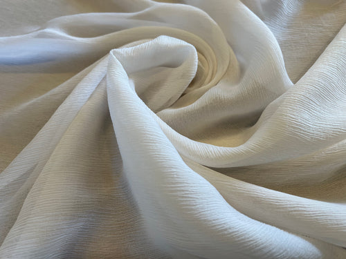 White 100% Silk Crinkle Georgette.   1/4 Metre Price