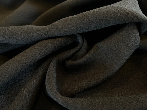 Black 100% Silk Crinkle Georgette.   1/4 Metre Price