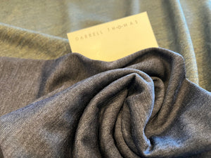 Reversible Heathered Royal/ Royal Grey  100% Wool Knit.   1/4 Metre Price