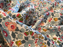 Load image into Gallery viewer, Betsy Grey Floral Liberty of London 100% Silk Charmeuse     1/4 Metre Price