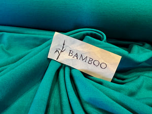 Peacock 95% Bamboo 5% Spandex Knit. 1/4 Metre Price
