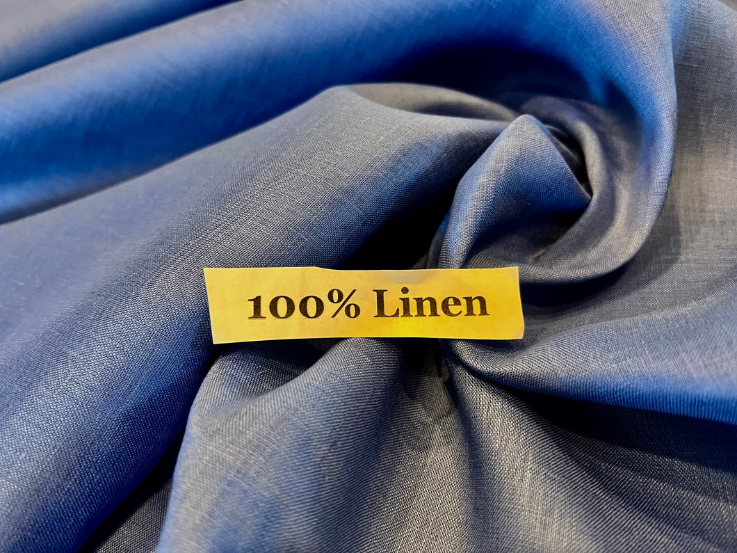 Cornflower Blue 100%  Handkerchief Linen.   1/4 Metre Price