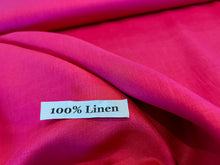 Load image into Gallery viewer, Flamingo Pink 100%  Handkerchief Linen.   1/4 Metre Price