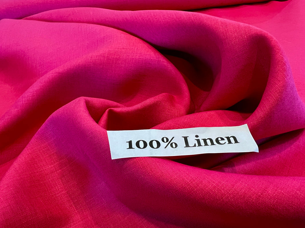 Flamingo Pink 100%  Handkerchief Linen.   1/4 Metre Price