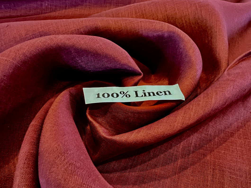 Burnt Cinnamon 100% Handkerchief Linen.   1/4 Metre Price