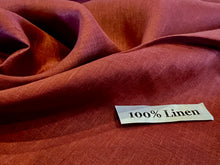 Load image into Gallery viewer, Burnt Cinnamon 100% Handkerchief Linen.   1/4 Metre Price