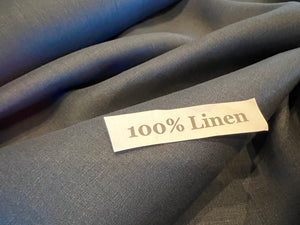 Midnight Navy 100% Linen.    1/4 Meter Price