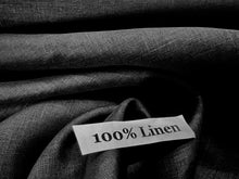 Load image into Gallery viewer, Ebony Black 100% Linen.    1/4 Meter Price