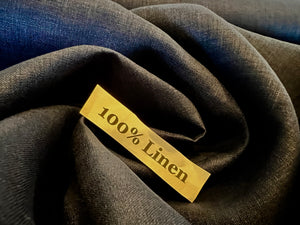 True Navy 100% Linen.    1/4 Meter Price