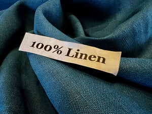 Teal 100% Linen.  1/4 Metre Price