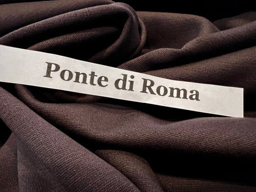 Espresso Brown Ponte 65% Rayon 30% Nylon 5% Spandex.  1/4 Metre Price