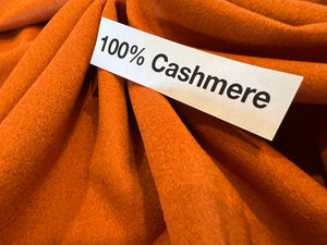 Exclusive Designer Orange 100% Cashmere.   1/4 Metre Price