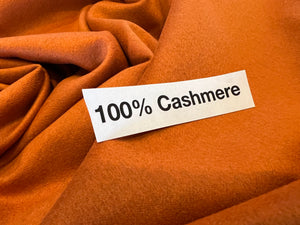 Exclusive Designer Orange 100% Cashmere.   1/4 Metre Price