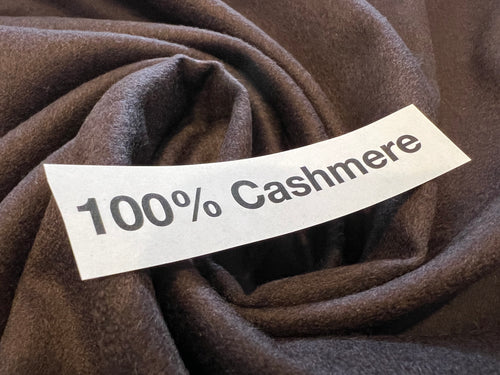 Designer Chocolate Brown 100% Cashmere.   1/4 Metre Price