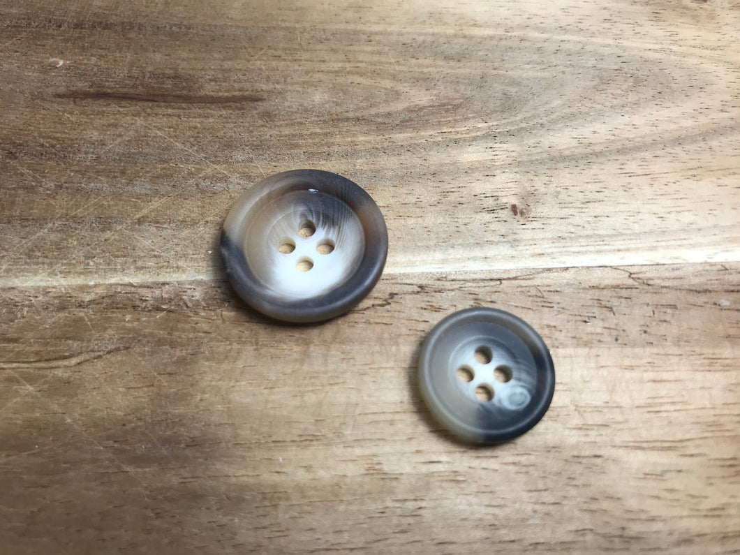 Navy & Taupe Plastic Suiting Button       Price per Button