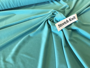 Light Turquoise Knit 95% Polyester 5% Spandex.   1/4 Metre Price