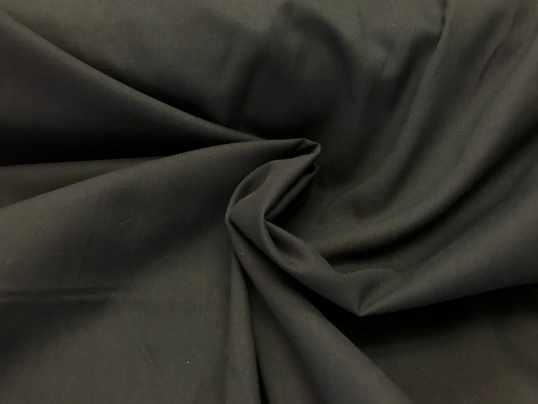 Lightweight Black 100% Cotton Broadcloth.    1/4 Meter Price