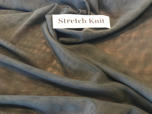 Charcoal Mesh Knit 80% Nylon 20% Spandex.  1/4 Metre Price