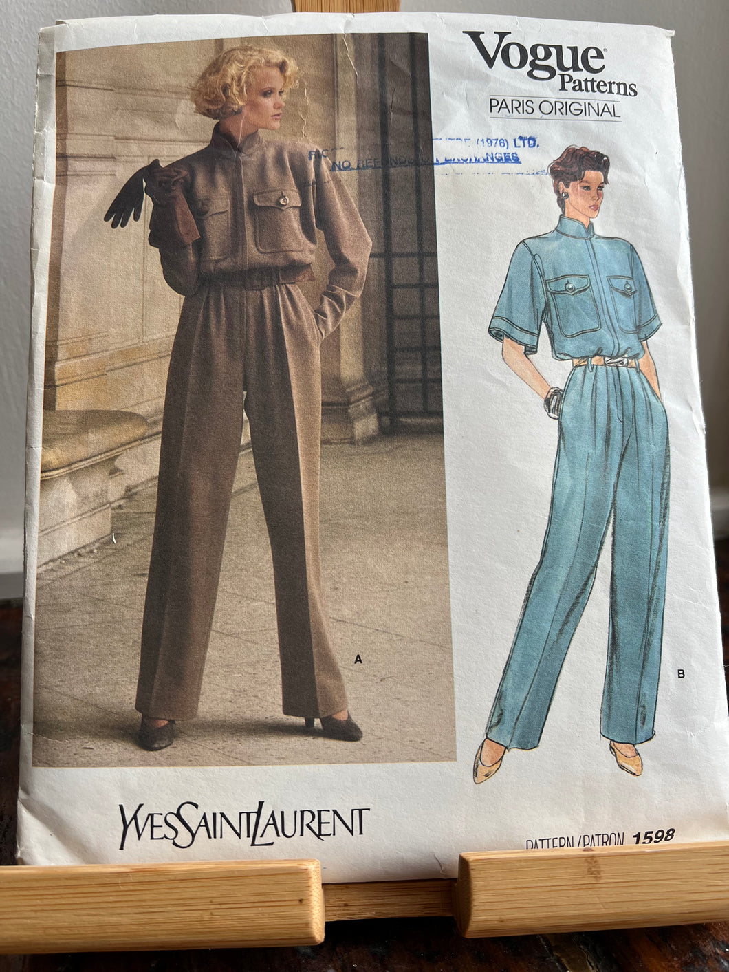 Vintage Vogue #1598 Yves Saint Laurent Size 10