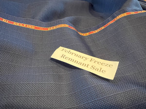 FF#139   Royal Blue Stripe Super 130's 100% Wool Gabardine Remnant 85% OFF!!!