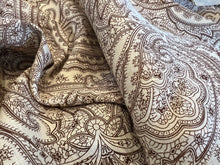 Load image into Gallery viewer, Cocoa Paisley 100% Linen print    1/4 Metre Price