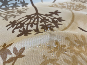 #1014 Oatmeal, Cream & Taupe Outdoor Floral Upholstery Remnant