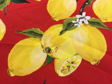 Load image into Gallery viewer, Red 100% Cotton Designer Lemon Print   1/4 meter price