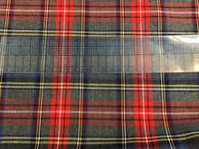 Load image into Gallery viewer, Grey and Red Plaid 85% Polyester 15% Rayon