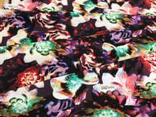 Load image into Gallery viewer, Purple Green &amp; Red Floral Signature Print Cotton Knit