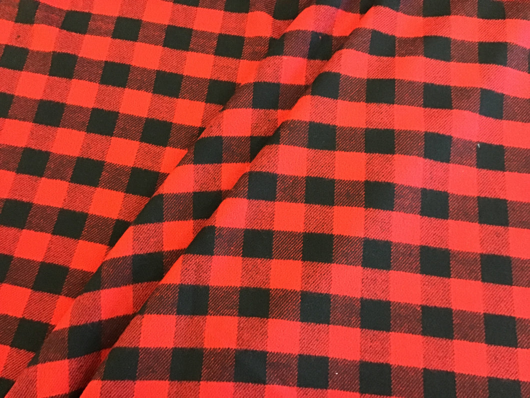 Black and Red Large Canadiana Check 100% Wool