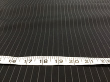 Load image into Gallery viewer, Midnight Navy &amp; White Pinstripe 100% Silk Suiting.   1/4 Metre Price