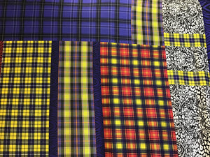 Designer Funky Tartan 100% Silk Knit Panel