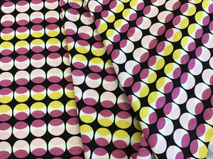 Pink and Yellow Dots 97% Cotton 3% Spandex