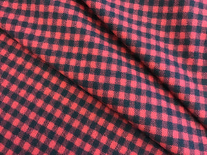 Black & Red Canadiana Check 100% Wool