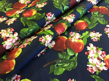 Load image into Gallery viewer, Apple Bloom Print on Navy 97% Cotton 3% Spandex