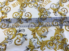 Load image into Gallery viewer, Italian Designer White Baroque Denim 100% Cotton     1/4 Meter Price
