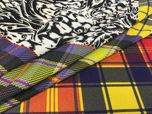 Load image into Gallery viewer, Designer Funky Tartan 100% Silk Knit Panel