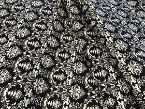 Black & White Damask Print 97% Cotton 3% Spandex