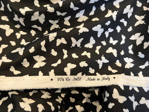 Designer Black & White Butterflies. 97% Cotton 3% Spandex.   1/4 Metre Price