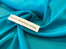 Load image into Gallery viewer, Turquoise Stretch Bemberg Lining     1/4 Meter Price