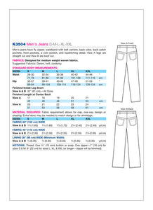 Kwik Sew Men’s Jeans K3504