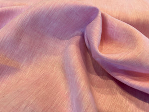 Pink Flecked 100% Handkerchief Linen.  1/4 Metre Price