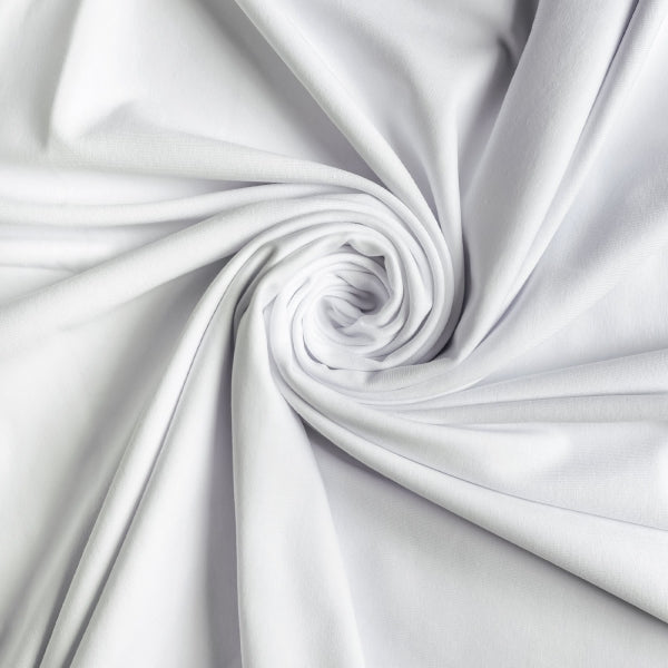 Optic White knit 2 way stretch. 95% Cotton 5% Elastane      1/4 Metre Price